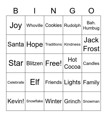 AJS BINGO Card