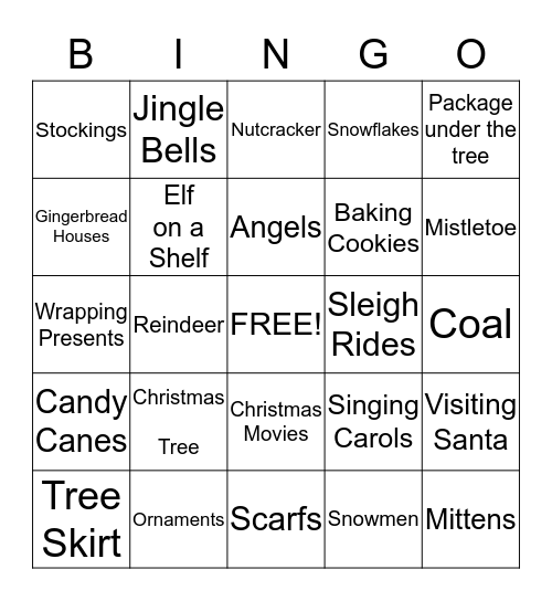 Christmas  Bingo Card