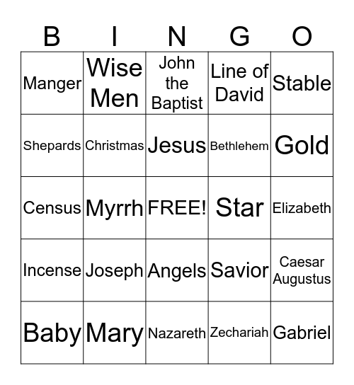 Christmas Bingo Card