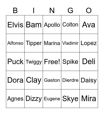 Ringo Star Bingo Card