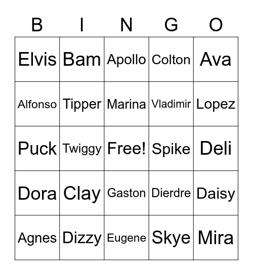 Ringo Star Bingo Card