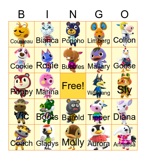 Ringo Time Bingo Card