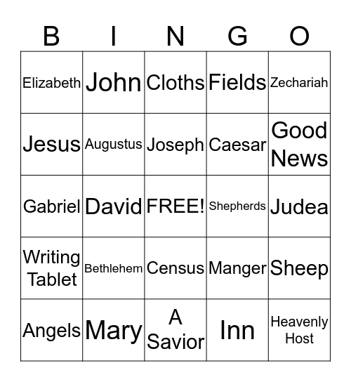 Happy Birthday Jesus Bingo Card