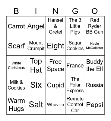 Holiday Trivia Bingo Card