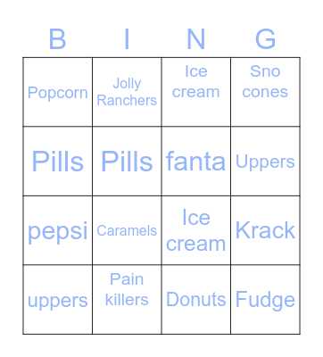 Kandy Bingo Card