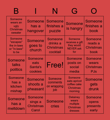 Christmas 2020 Bingo Card