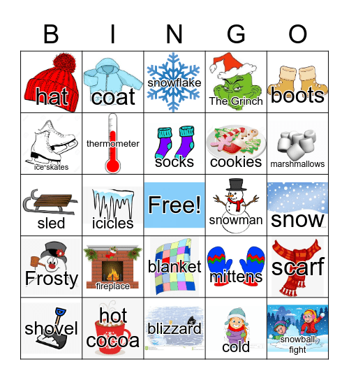 Winter Time Bingo Card