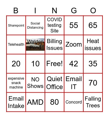Concord Holiday Bingo Card
