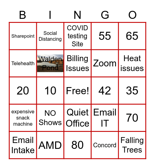 Concord Holiday Bingo Card