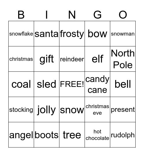 Christmas Bingo Card
