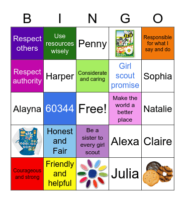 Troop 60344 Bingo Card