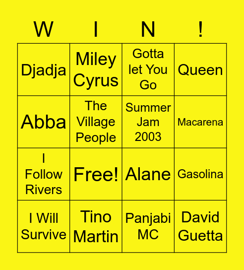 MIKEY NICE DISCO BINGO Card
