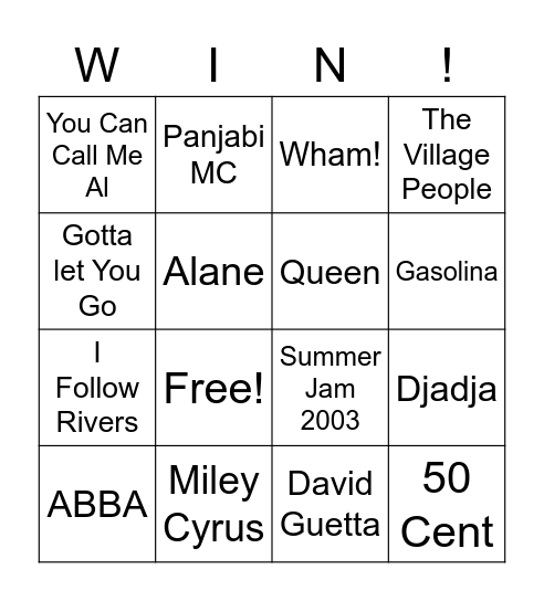 MIKEY NICE DISCO BINGO Card