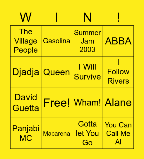 MIKEY NICE DISCO BINGO Card