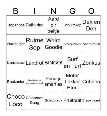 BINGOOOOOO Bingo Card