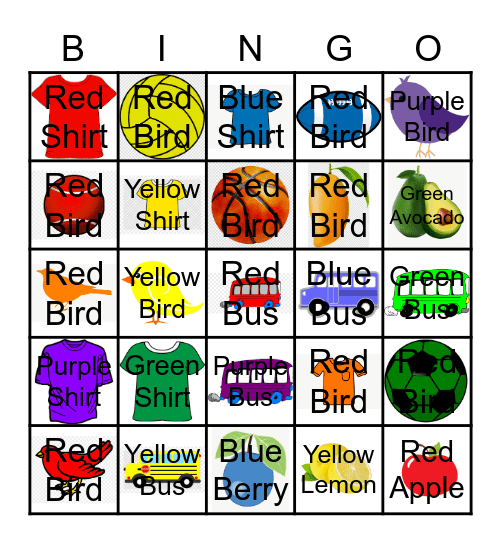 Color Bingo Card