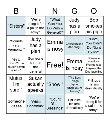 White Christmas Bingo Card