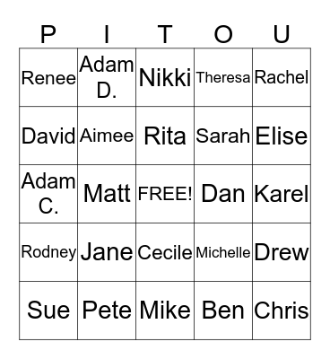 Laplante Christmas 2014 Bingo Card