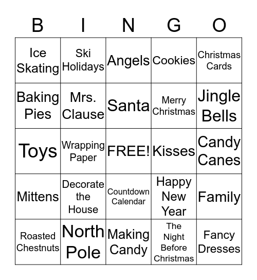Christmas  Bingo Card