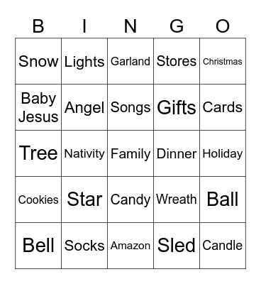 Holiday Fun! Bingo Card