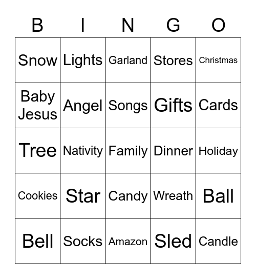 Holiday Fun! Bingo Card