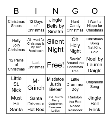 Christmas Play or Smash Bingo Card