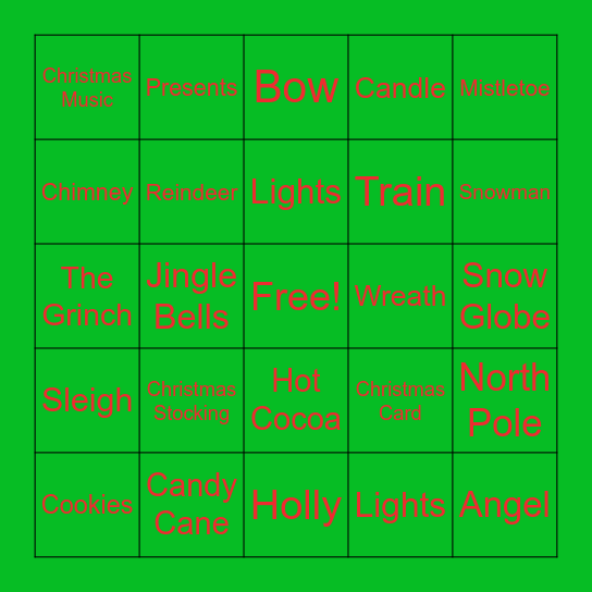 Holiday Fun Bingo Card