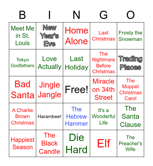 Holiday Bingo! Bingo Card