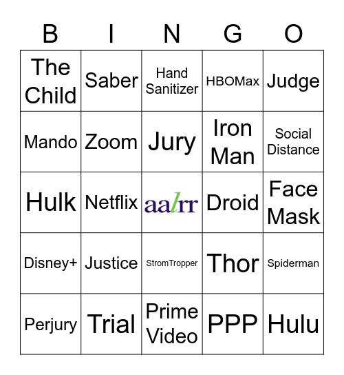 AALRR Bingo Card