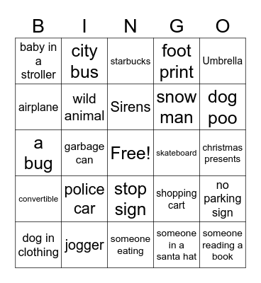 Port Moody Bingo Card