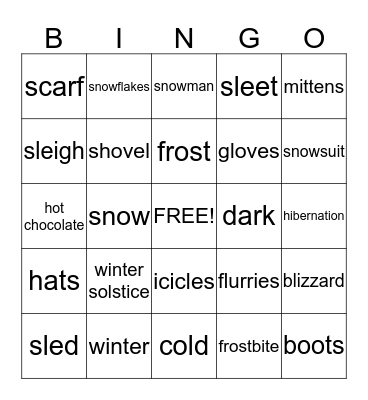 winter bingo! Bingo Card