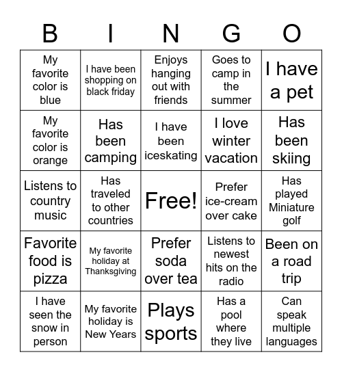 Teen Scene 2020 Bingo Card