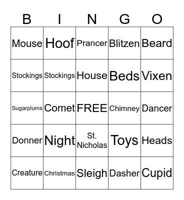 Christmas bingo Card