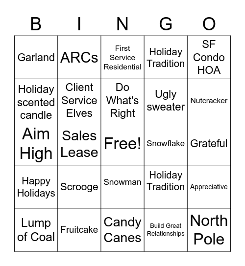 Bingo Breaktime Bingo Card