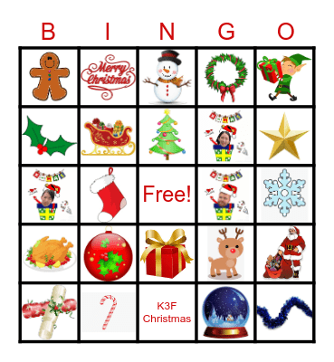K3F Christmas Bingo Card