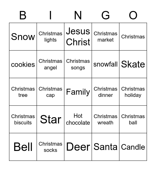 Christmas Bingo Card