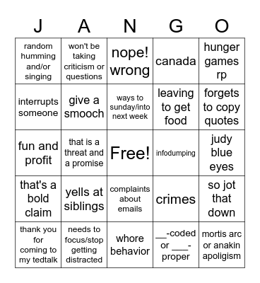 VC BULLSHIT Bingo Card