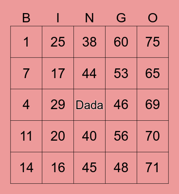 Darlene Dolandolan Bingo Card