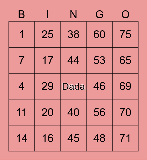 Darlene Dolandolan Bingo Card