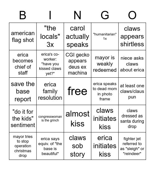 Operation Christmas Drop Bingo Card