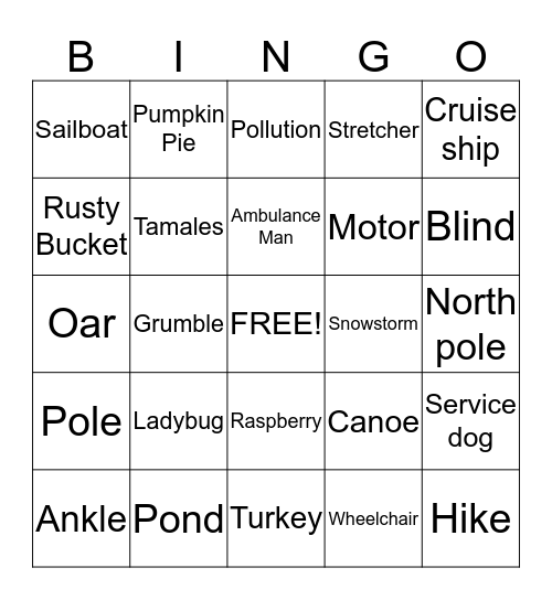 Let's Review! Bingo Card