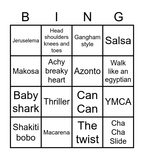 celeste dance bingo 2020 Bingo Card