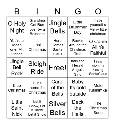 Christmas Bingo Card