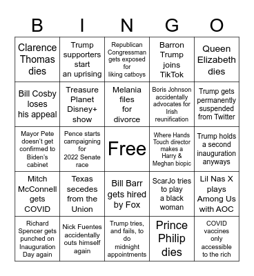 2021 Bingo Card