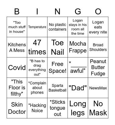 Nana Bingo Card