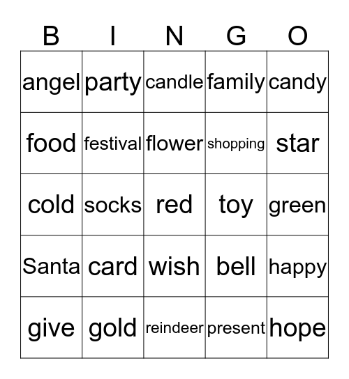 Christmas BINGO Card