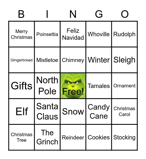 Grinchmas Bingo Card