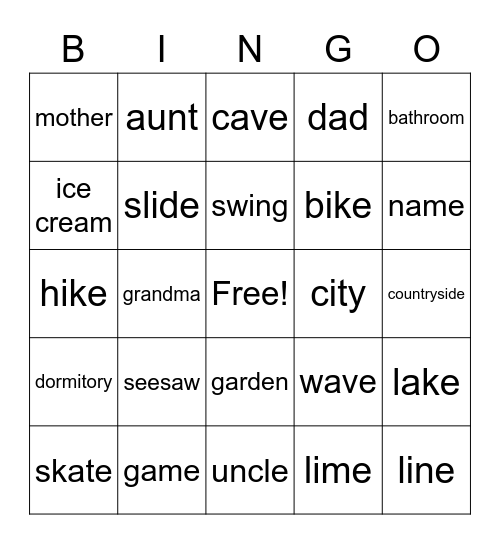 Review Bingo Card