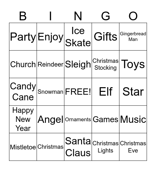 ASL Holiday Bingo Card