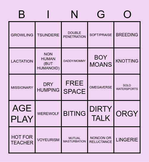 Kats Kinks Bingocard Bingo Card